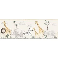 Dunelm Safari Wallpaper Border Animals, Made in the UK, Kids -All Kids And Nursery Sales 2024 30757415 alt02