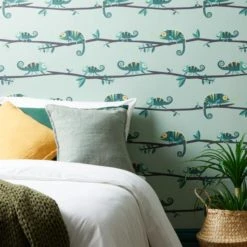 Dunelm Rainforest Friends Chameleon Wallpaper Made in the UK, Animals, Paper -All Kids And Nursery Sales 2024 30757423 alt04