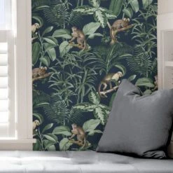 NuWallpaper Nu Wall Self Adhesive Jungle Luxe Navy Wallpaper Paper, Made in the UK, Kids 11 NuWallpaper Nu Wall Self Adhesive Jungle Luxe Navy Wallpaper Paper, Made in the UK, Kids -All Kids And Nursery Sales 2024 30757442 alt04