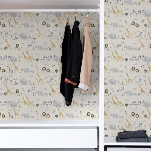 NuWallpaper Nu Wall Self Adhesive Safari Wallpaper Paper, Made in the UK, Kids 6 NuWallpaper Nu Wall Self Adhesive Safari Wallpaper Paper, Made in the UK, Kids - Image 6