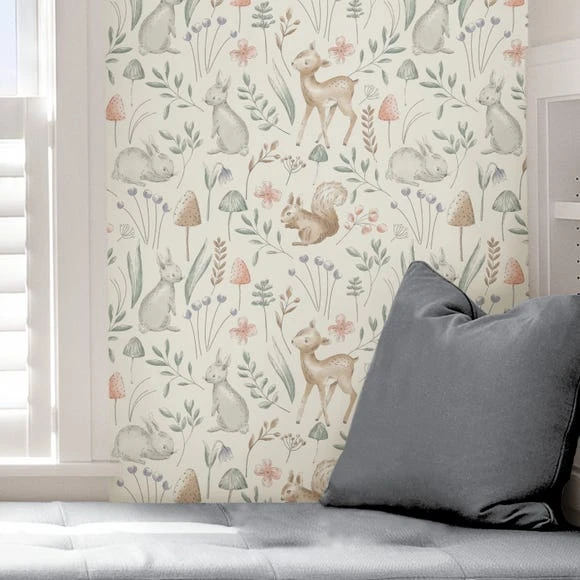 NuWallpaper Nu Wall Self Adhesive Woodland Animals Wallpaper Kids, Made in the UK, Paper 5 NuWallpaper Nu Wall Self Adhesive Woodland Animals Wallpaper Kids, Made in the UK, Paper - Image 5