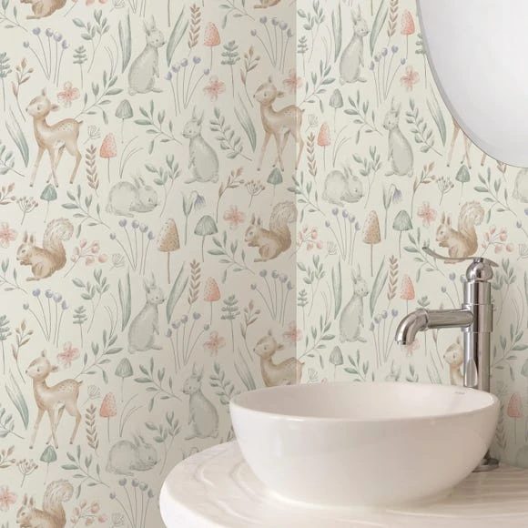 NuWallpaper Nu Wall Self Adhesive Woodland Animals Wallpaper Kids, Made in the UK, Paper 7 NuWallpaper Nu Wall Self Adhesive Woodland Animals Wallpaper Kids, Made in the UK, Paper - Image 7