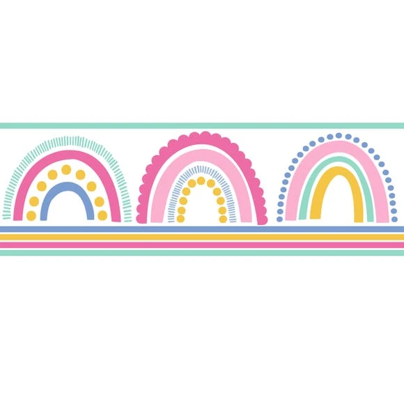 Dunelm Rainbow Wallpaper Border Made in the UK, Paper, Kids 3 Dunelm Rainbow Wallpaper Border Made in the UK, Paper, Kids - Image 3