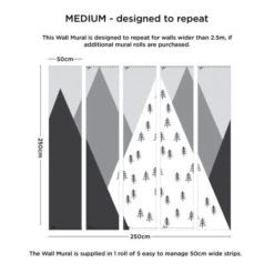 Dunelm Geo Mountain Mono Mural Kids, Murals, Made in the UK 6 Dunelm Geo Mountain Mono Mural Kids, Murals, Made in the UK -All Kids And Nursery Sales 2024 30759950 alt02