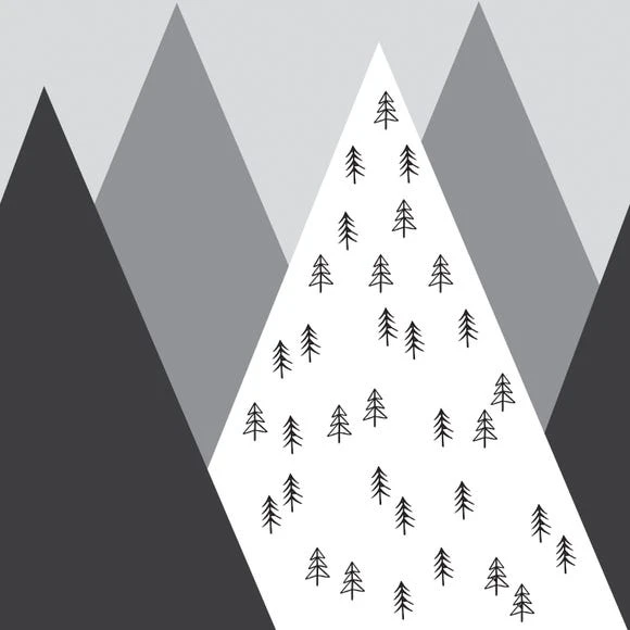 Dunelm Geo Mountain Mono Mural Kids, Murals, Made in the UK 4 Dunelm Geo Mountain Mono Mural Kids, Murals, Made in the UK - Image 4