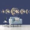 Dunelm Moon Navy Mural Made in the UK, Non Woven, Kids